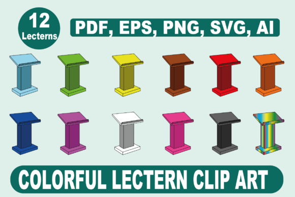Colorful Lectern Clip Art: Graphics & Illustrations