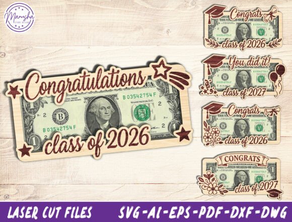 Laser Cutting Home Decor: Graduation Money Card Holder SVG Bundle