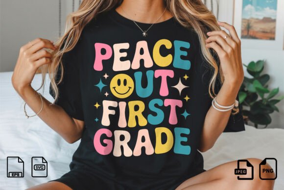 Peace Out First Grade Graphics & T-Shirt Designs