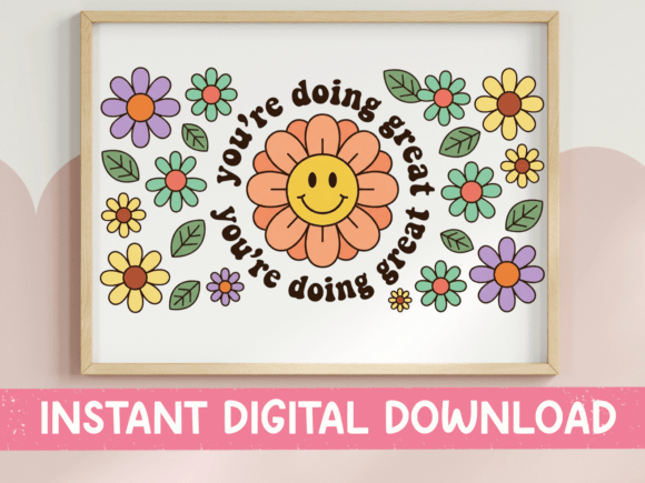 Retro Floral Graphics for T-Shirt Designs