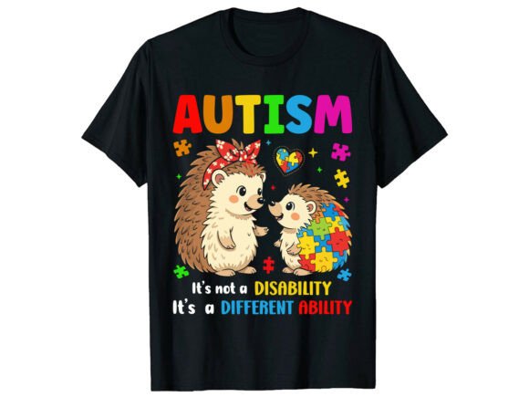 Review: Different Ability Hedgehog Autism Shirt Design