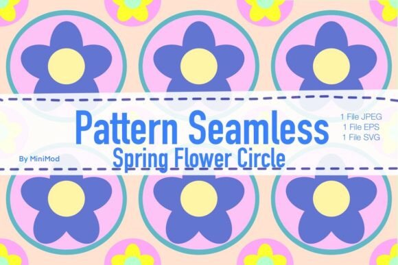 Spring Flower Circle Pattern: Graphics & Backgrounds