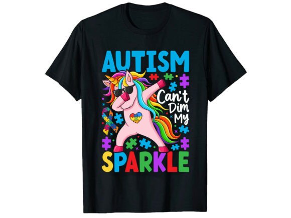 Unicorn Sparkle Autism T-Shirt Graphics