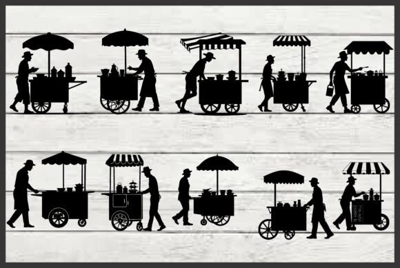 Vintage Street Food Cart Graphics Freebies